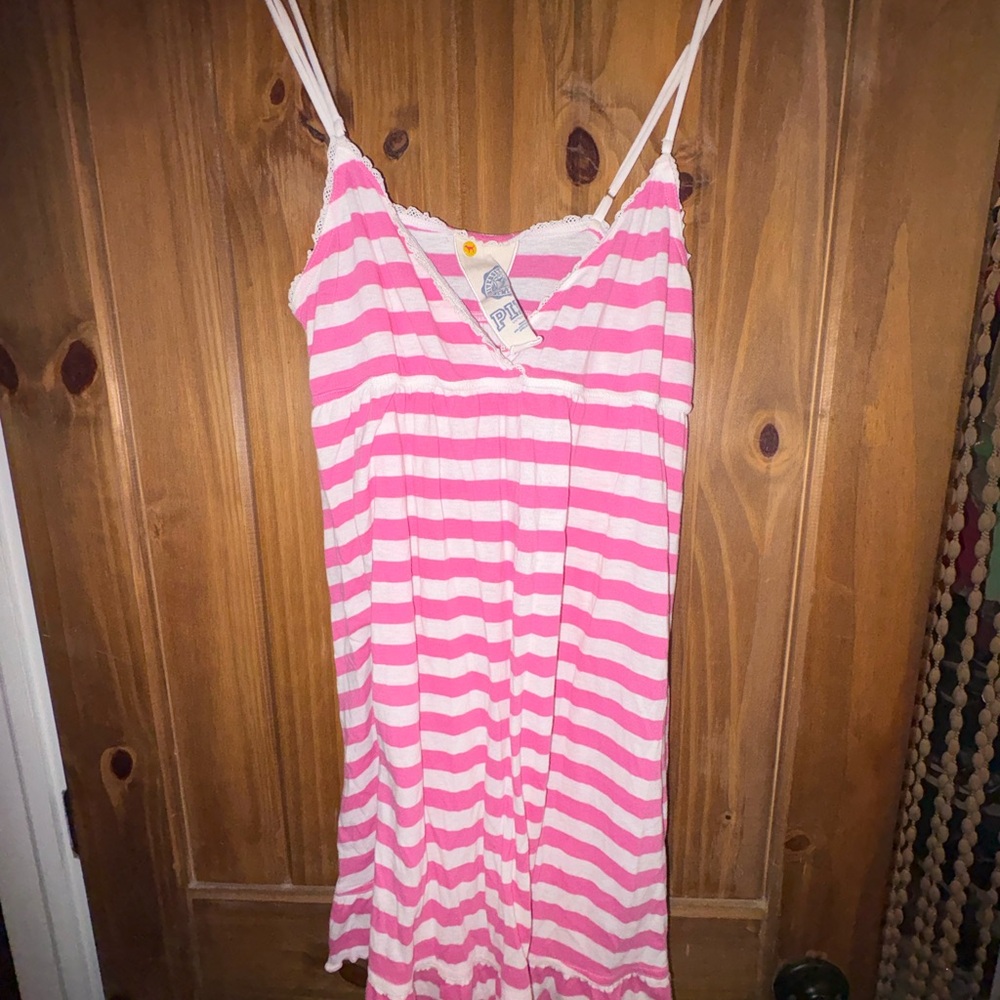 PINK Victoria's Secret Pink and White Striped dress